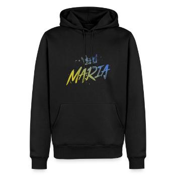 Maria - Sweat à capuche Premium bio Homme - noir - Devant - Nico (187cm)
