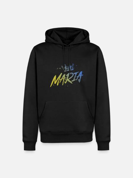Maria - Men’s Premium Organic Hoodie - black