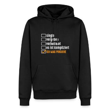 Pinguin - Männer Premium Bio Hoodie - Schwarz - Vorne - Nico (187cm)