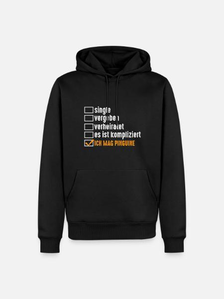 Pinguin - Männer Premium Bio Hoodie - Schwarz