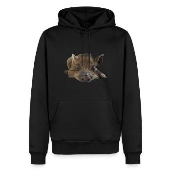 Warzenschwein - Männer Premium Bio Hoodie - Schwarz - Vorne - Nico (187cm)