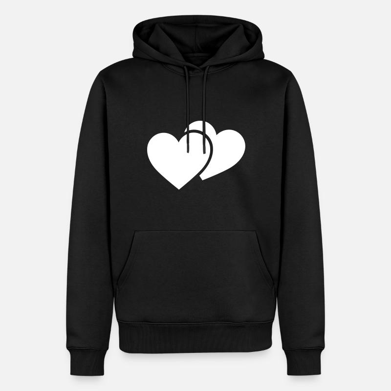 Symbole du cœur - Sweat à capuche Premium bio Homme - noir