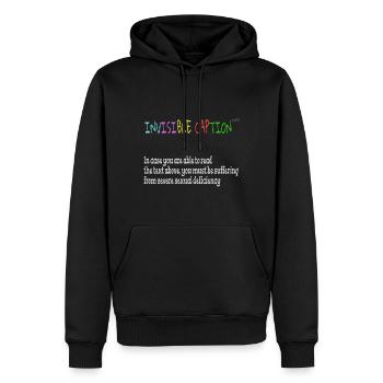 Invisible caption - Men’s Premium Organic Hoodie - black - Front - Nico (187cm)
