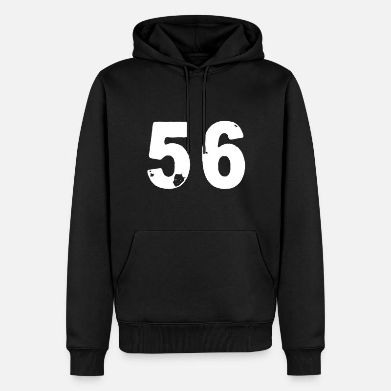 56 Maillot numéro - Sweat à capuche Premium bio Homme - noir