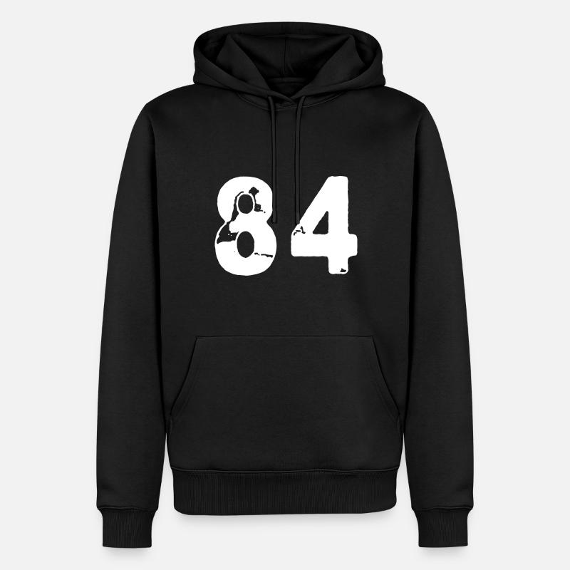84 Maillot numéro - Sweat à capuche Premium bio Homme - noir