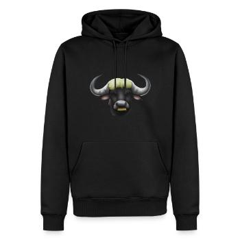 Niedlicher gezeichneter Büffel - Männer Premium Bio Hoodie - Schwarz - Vorne - Nico (187cm)