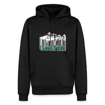 Cod Fish Cod Fish Vintage - Men’s Premium Organic Hoodie - black - Front - Nico (187cm)