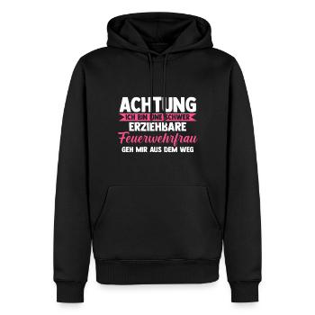 Feuerwehr Feuerwehrfrau - Männer Premium Bio Hoodie - Schwarz - Vorne - Nico (187cm)