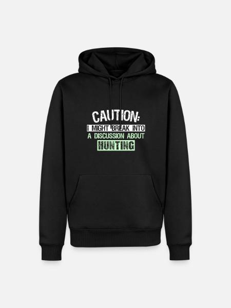 Caution - Men’s Premium Organic Hoodie - black