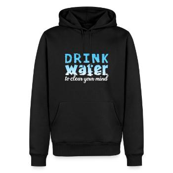 Drink Water - Männer Premium Bio Hoodie - Schwarz - Vorne - Nico (187cm)