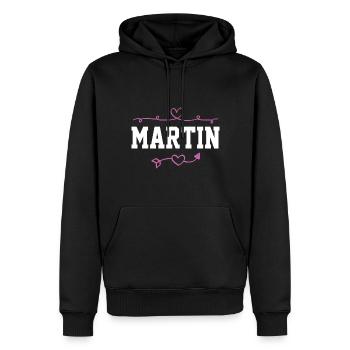 Martin - Sweat à capuche Premium bio Homme - noir - Devant - Nico (187cm)