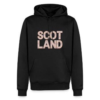 Schottland Tartan Schriftzug Dudelsack Highlands - Männer Premium Bio Hoodie - Schwarz - Vorne - Nico (187cm)