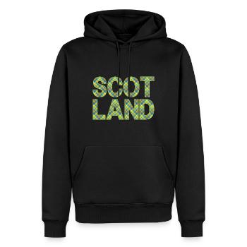 Schottland Tartan Schriftzug Dudelsack Highlands - Männer Premium Bio Hoodie - Schwarz - Vorne - Nico (187cm)