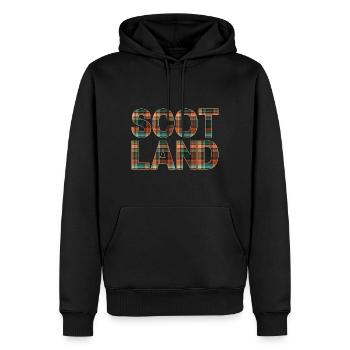 Schottland Tartan Schriftzug Dudelsack Highlands - Männer Premium Bio Hoodie - Schwarz - Vorne - Nico (187cm)