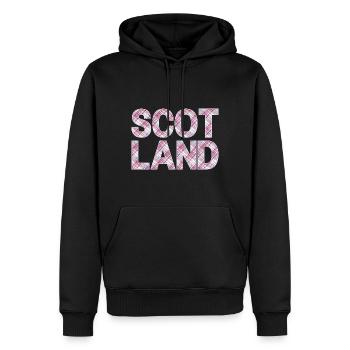 Schottland Tartan Schriftzug Dudelsack Highlands - Männer Premium Bio Hoodie - Schwarz - Vorne - Nico (187cm)
