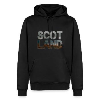 Schottland Tartan Schriftzug Dudelsack Highlands - Männer Premium Bio Hoodie - Schwarz - Vorne - Nico (187cm)