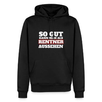 So gut kann man als Rentner aussehen spruch - Männer Premium Bio Hoodie - Schwarz - Vorne - Nico (187cm)