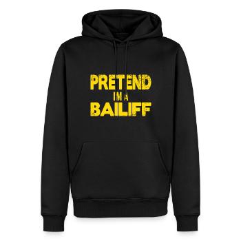 Faites semblant d’être huissier - Sweat à capuche Premium bio Homme - noir - Devant - Nico (187cm)