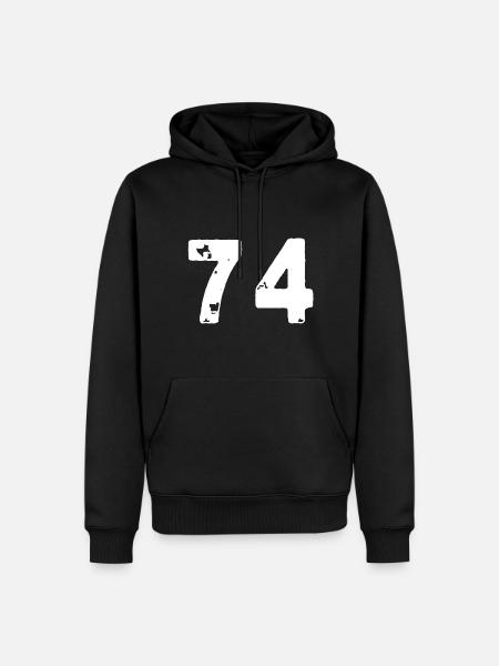 74 Number jersey - Men’s Premium Organic Hoodie - black
