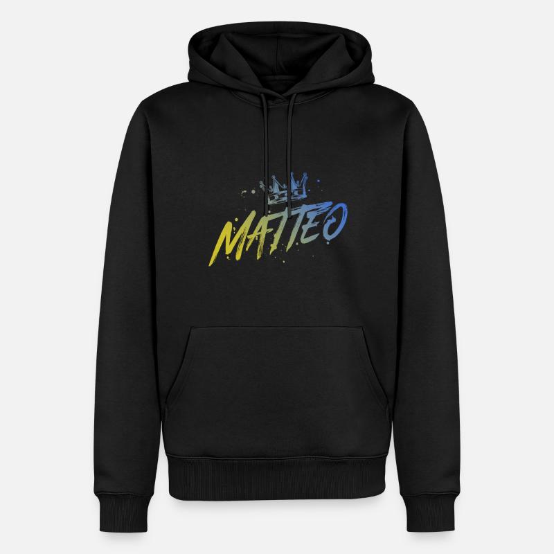 Matteo - Sweat à capuche Premium bio Homme - noir