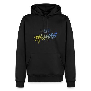 Thomas - Männer Premium Bio Hoodie - Schwarz - Vorne - Nico (187cm)