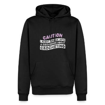 Caution: I might break into a discussion about Cr - Männer Premium Bio Hoodie - Schwarz - Vorne - Nico (187cm)