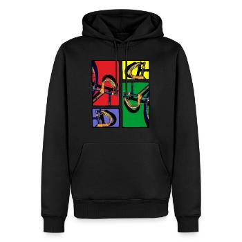Comic Strips Road Bike Keirin - Cycling - Men’s Premium Organic Hoodie - black - Front - Nico (187cm)