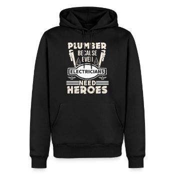 Klempner - Männer Premium Bio Hoodie - Schwarz - Vorne - Nico (187cm)
