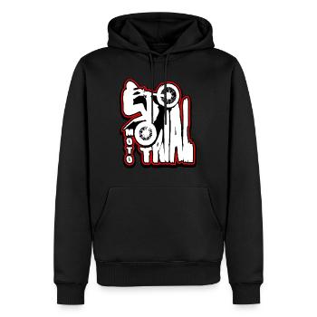 Fahrer von Moto Trial - Männer Premium Bio Hoodie - Schwarz - Vorne - Nico (187cm)