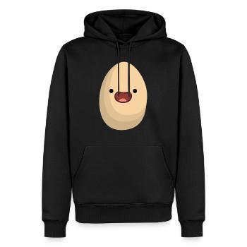 œuf heureux - Sweat à capuche Premium bio Homme - noir - Devant - Nico (187cm)