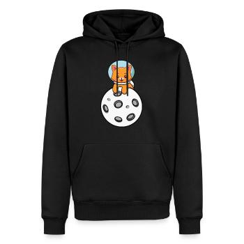 Weltraum Katze - Männer Premium Bio Hoodie - Schwarz - Vorne - Nico (187cm)