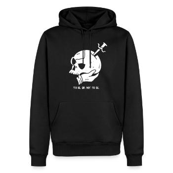 Crâne avec poignard et citation d’Hamlet - Sweat à capuche Premium bio Homme - noir - Devant - Nico (187cm)
