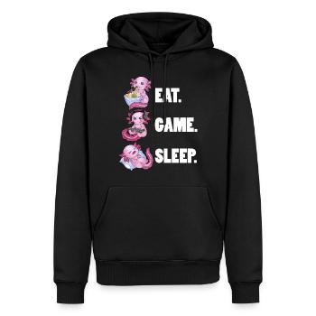 Eat Game Sleep - Cute Axolotl tolle Geschenkidee - Männer Premium Bio Hoodie - Schwarz - Vorne - Nico (187cm)