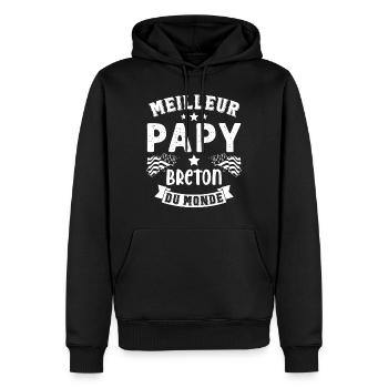 Meilleur Papy Breton du Monde - Sweat à capuche Premium bio Homme - noir - Devant - Nico (187cm)