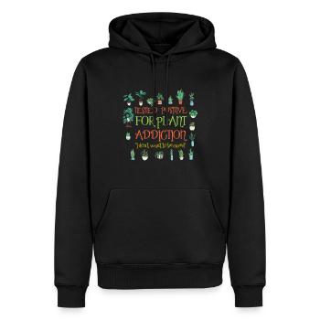 Dépendance aux plantes Amateurs de plantes Jardiniers - Sweat à capuche Premium bio Homme - noir - Devant - Nico (187cm)