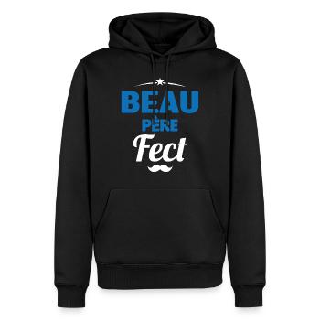 beau-pèrefect cadeau beau-papa anniversaire humour - Sweat à capuche Premium bio Homme - noir - Devant - Nico (187cm)