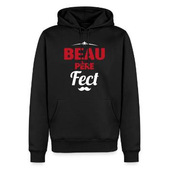 beau-pèrefect cadeau beau-papa anniversaire humour - Sweat à capuche Premium bio Homme - noir - Devant - Nico (187cm)
