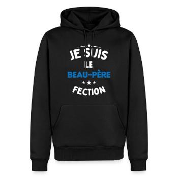 Je suis Le Beau Père-Fection - Sweat à capuche Premium bio Homme - noir - Devant - Nico (187cm)