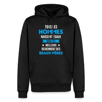 les meilleurs deviennent des beaux pères Cadeau - Sweat à capuche Premium bio Homme - noir - Devant - Nico (187cm)