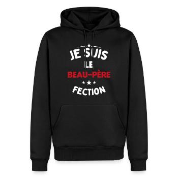 Je suis Le Beau Père-Fection - Sweat à capuche Premium bio Homme - noir - Devant - Nico (187cm)