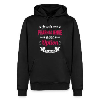 Je suis une pharmacienne avec option râleuse - Sweat à capuche Premium bio Homme - noir - Devant - Nico (187cm)
