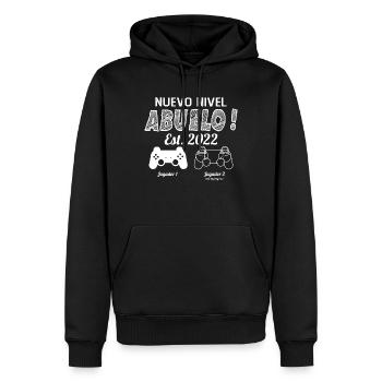 Annonce Grossesse Encore Papy 2022 Cadeau - Sweat à capuche Premium bio Homme - noir - Devant - Nico (187cm)