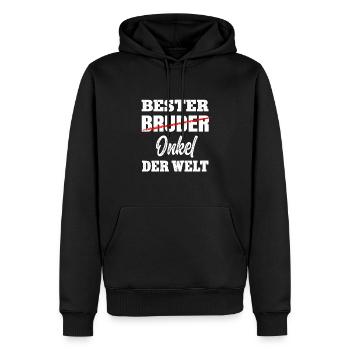 Bester Bruder Onkel - Schwangerschaft Verkünden - Männer Premium Bio Hoodie - Schwarz - Vorne - Nico (187cm)