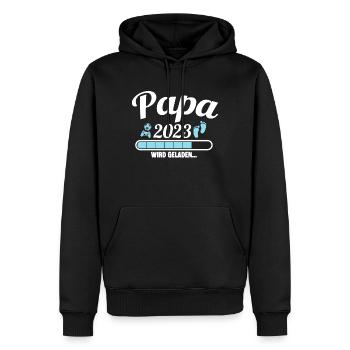 Papa 2023 wird geladen Lustige Schwangerschaft - Männer Premium Bio Hoodie - Schwarz - Vorne - Nico (187cm)