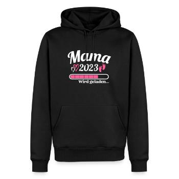 Mama Loading 2023 Lustige Schwangerschaft - Männer Premium Bio Hoodie - Schwarz - Vorne - Nico (187cm)