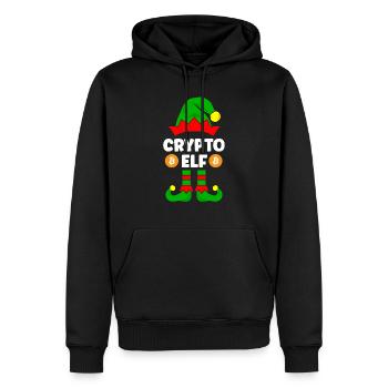 Crypto Elf Crypto Famille de tenues de Noël - Sweat à capuche Premium bio Homme - noir - Devant - Nico (187cm)