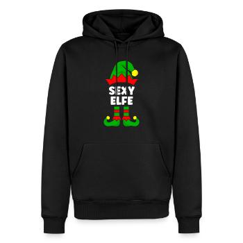 Sexy Elf Weihnachtsoutfit Familie Partnerlook - Männer Premium Bio Hoodie - Schwarz - Vorne - Nico (187cm)