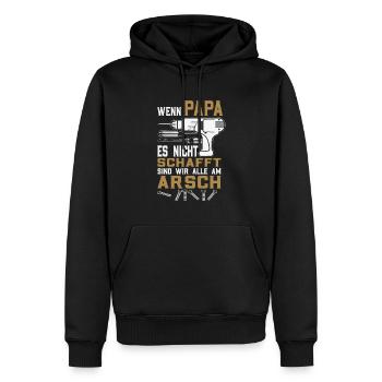 Wenn Papa es nicht schafft - Lustiger Papa - Männer Premium Bio Hoodie - Schwarz - Vorne - Nico (187cm)