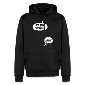 Ich will schlafen, Party! Lustige Schwangerschaft - Männer Premium Bio Hoodie - Schwarz - Vorne - Nico (187cm)