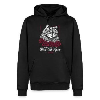 Best Cat Mom Ever - Cadeau pour les amoureux des chats - Sweat à capuche Premium bio Homme - noir - Devant - Nico (187cm)